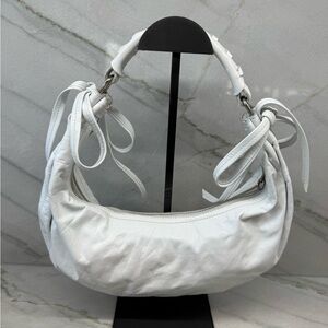 SOLD!!! Miu Miu White Leather Crescent Shoulder Bag